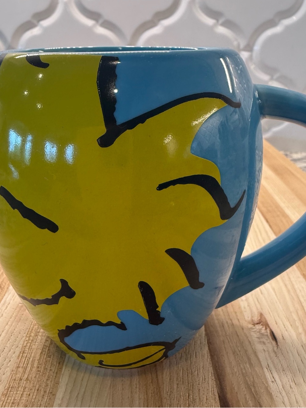 Peanuts Woodstock 3D Sculpted Ceramic Coffee Mug Blue & Yellow 16oz